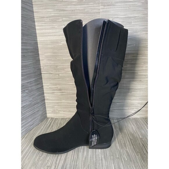 Style & Co Womens Kelimae Slouch Boots Black Mid Calf Low Heel Block Zip 8.5 New - Picture 4 of 11